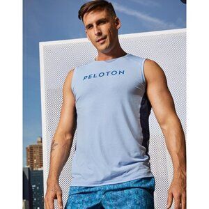 Peloton Blue 2 Tone Tank Top Shirt Mens Medium